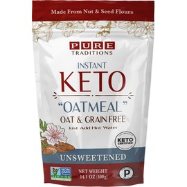 Keto Oatmeal, Instant Hot Cereal, Unsweetened, Certified Paleo, Keto Certified, Gluten & Grain Free (14.1 oz) (1 Pack)