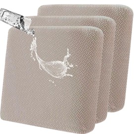 ele ELEOPTION 3Pcs/Set Waterproof Couch Cushion Covers Patio Outdoor Lawn Garden Sectional Sofa Slipcover Washable Cushion Cover (Length 20-27inch, Width 20-27inch) Khaki