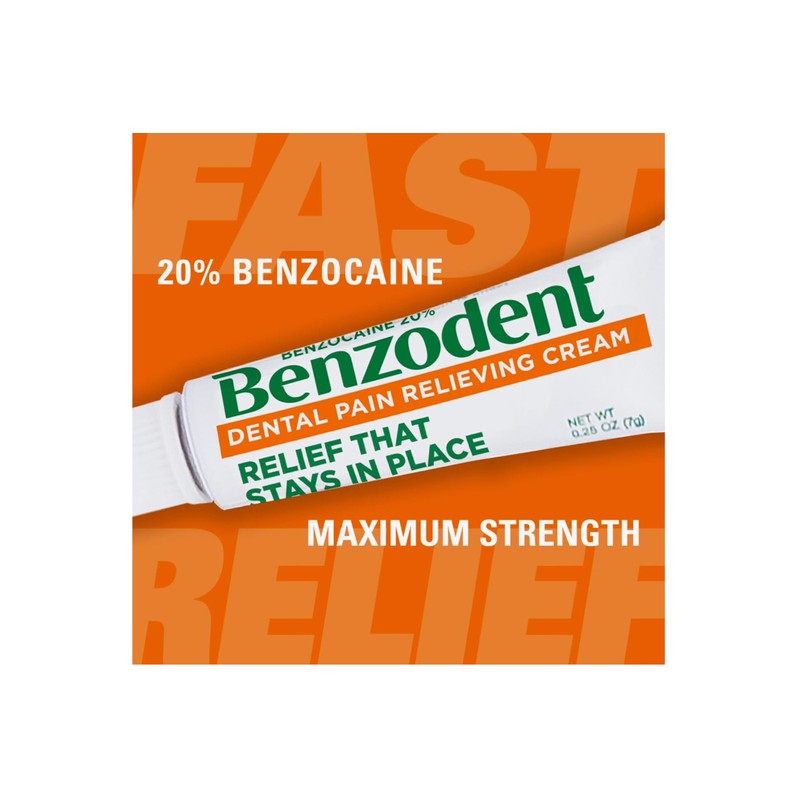 Benzodent Dental Pain Relieving Cream, 1 Ounce - Pack of