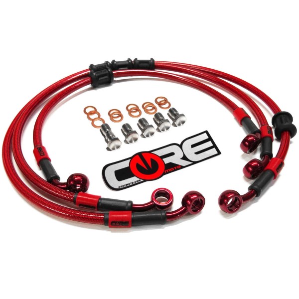 Core Moto USA HONDA CBR1000RR 2004-2005 STEEL BRAIDED FRONT AND