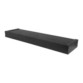 HIGH & MIGHTY 515608 Modern 24" Floating Shelf Holds up to 20lbs, Easy Tool-Free Dry Wall Installation, Flat, Retail Packaging, Black