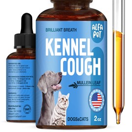 Dog Cough Treatment Liquid • Kennel Cough for Dogs & Cats • for Breathing During All Life Cycle • Marshmallow Root + Mullein Leaf in The Composition • Natural Supplement for All Breeds • 2 Oz