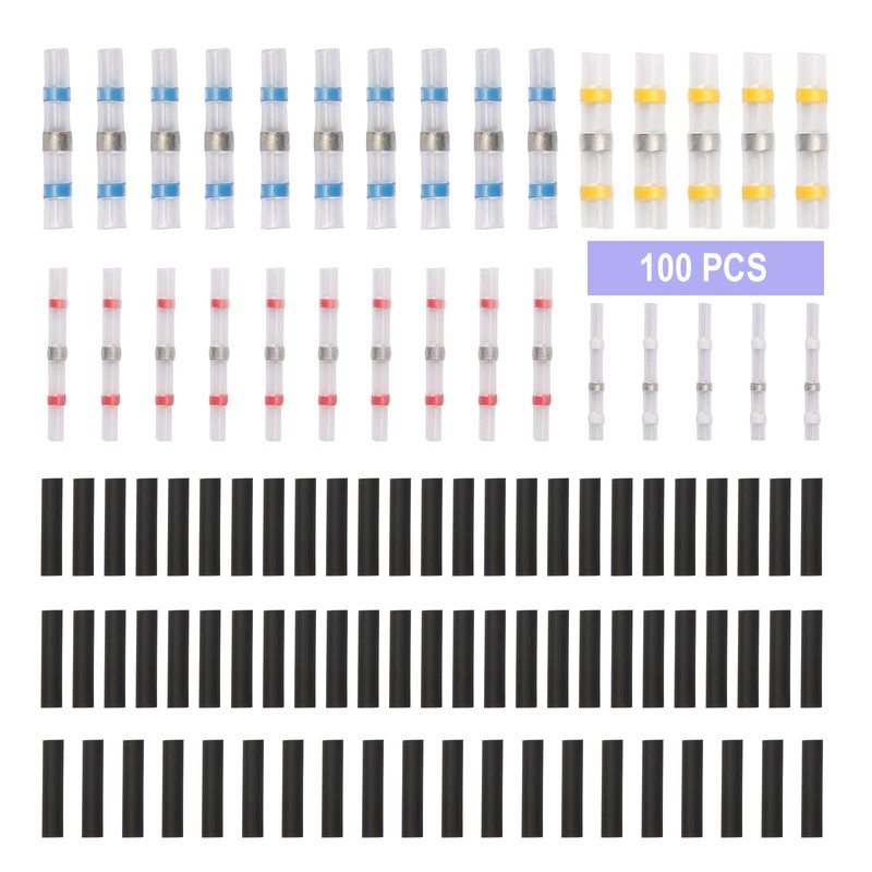 30+70pcs Solder Seal Wire Connectors Waterproof Heat Shrink Electrical Wire