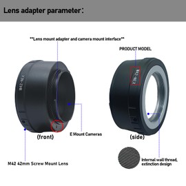 M42 to NEX Lens Adapter, Compatible with M42 (42x1mm) Screw Mount Lens to Sony E-Mount Camera A6300,A7,A7R, A7II,A7S, A7M2,NEX-7,NEX-6,NEX-5,NEX-3
