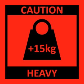 Shipping Labels + 15 kg Caution Heavy Stickers, Pack of 500, 10 x 10 cm