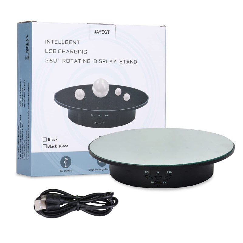 JAYEGT Motorized Rotating Display Stand, 7.87inch /17.6lbs Load, 360 Degree