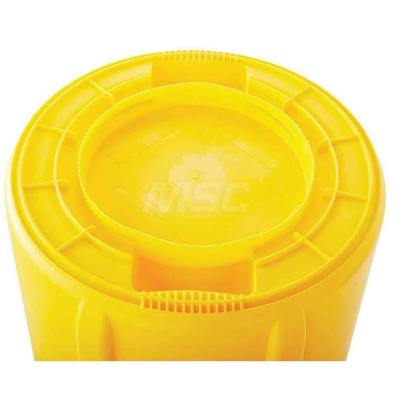 Rubbermaid fg263200yel 32 Gal Round Yellow Trash Can Polyethylene