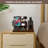 Roylvan Multifunctional Wooden Gun Rack, Durable Nightstand Organizer with Pistol
