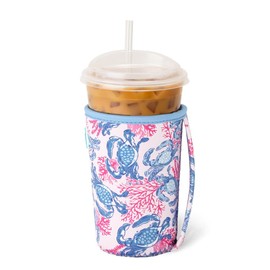 Swig Life Iced Cup Coolie, Standard 22oz Iced Coffee Cup Insulator Sleeve with Handle, Neoprene Insulated Coolie Keeps Drinks Cold (Get Crackin)