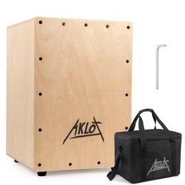AKLOT Cajon,12 * 12 * 18 inch Box Drum Full Size Percussion Instrument Cajons with Internal Adjustable Snares Birch Wood Compact