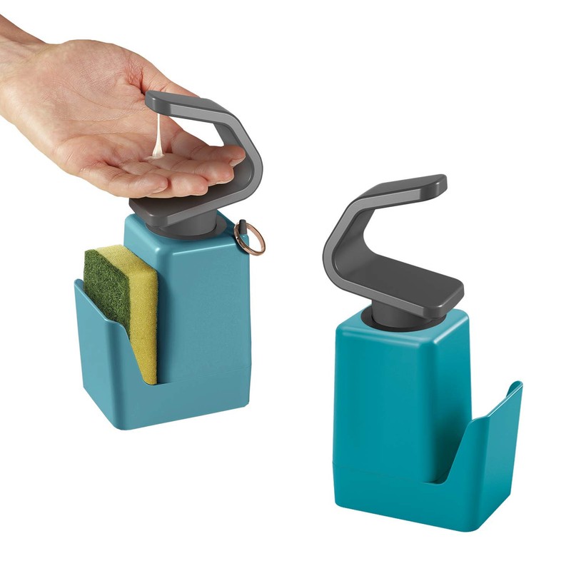 Metaltex Soap Dispenser, Plastic, Turquoise, 11 x 8 x 22