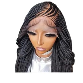 JBG SERVICES Twirl Synthetic Hair Full Lace Front Wig - 26 Inch Twirl Wig 13x6 Micro Million Wigs -Easy to Attach Full Lace Hair Cap Lace Braiding Wig – Natural Looking Color 01