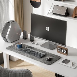 Furmax Electric Standing Desk, 55 x 24 Inches Height Adjustable Desk with Removable Casters, Home Office Computer Desk (White)