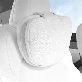 Car Neck Pillow Headrest Double-Sided Soft Neck Support Pillow Cervical Support, Car Seat Pillow for Driving, Travel, Office, White, Pack of 1