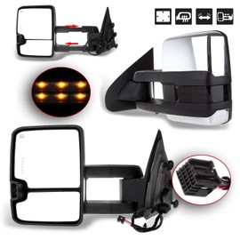 FEIPARTS Tow Mirror Fit for 2014-2018 for Chevy Silverado for GMC Sierra 1500 for Chevy Silverado 2500 HD 3500 HD Rearview Mirrors with Left Right Side Power Operation Heated with Turn Signal Light