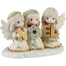 Precious Moments Joyeux Noel Limited Edition Bisque Porcelain Figurine – Angels Spelling “Noel” Keepsake – 231035