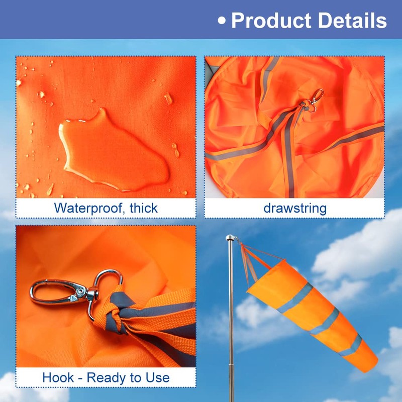 39 Inch/100cm Windsock, Airport Windsocks Outdoor Durable, Rip-Stop Windsocks Measurement
