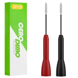 CeroDimo 2 Pack 2mm Multimeter Needle Probes, 600V/10A Non-Destructive Test Probes, Back Probe Pins for Fluke Leads, Extended Wire Piercing Volt Meter Test Leads