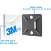 3/4" Zip Tie Mounts - 60 PCS Self Adhesive Cable