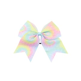 Tie Dye Hair Bows for Cheer Girls Come Ponytail Holder Bow Tie Dye Large Cheer Bowknot PHB02 (D1)
