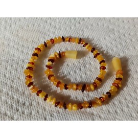 Unbranded Multi-colored necklace healing amber knotted safety necklace with pop clasp