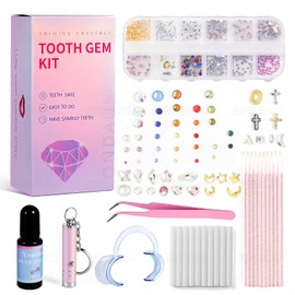XIHONG Tooth Gem Kit, DIY Crystals Jewelry Kit, 374 PCS Gem 26 Shapes Professional Cool Tooth Gems, Safe and Easy to Get Started