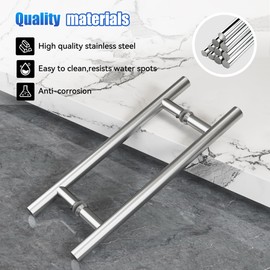 Bathlink 8" Round Shower Door Handle, Back to Back Shower Doors Handle, Compatible with 1/4" to 1/2" Glass Thick, Stainless Steel 304 Shower Doors Handles Replacement, Chrome