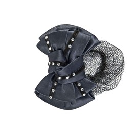 HKM - Rete per capelli con imitazione di diamanti, colore: Nero