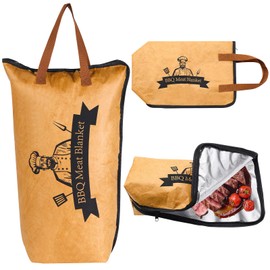 LGGbaodan 21inch BBQ Meat Resting Blanket, Reusable Insulated Smoker Meat Resting Bag with Wide Mouth for Large Brisket, Beef, Pork Shoulders, and Turkeys.