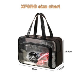XFSRG Toiletry Bag Transparent Toiletry Bag Unisex Dry and Wet Separation Portable Waterproof Toiletry Bag Makeup Bag with Large Capacity Bag Travel Accessories, black