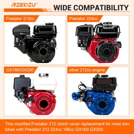 RZEOZU Mini Bike Clutch Cover Chain Guard Compatible with Predator 212 224cc 196cc GX160 Engine Coleman CT200U CT200U-EX BT200X CT100U CC100X Baja MB200 Doodlebug DB30 Motovox MBX10 MBX11 Parts