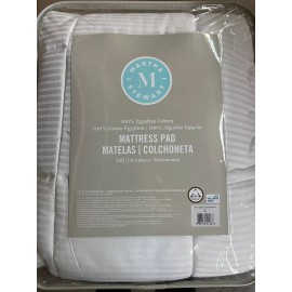 Unbranded Martha Stewart Mattress Pad Full Brilliant White 100% Egyptian 250 thread count