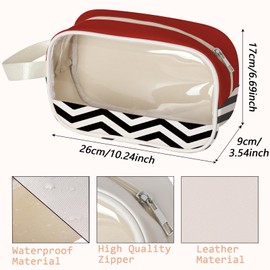 WCGXKO TV Show Inspired Red Black & White Welcome To TP Leather Clear Makeup Bag 90S TV Series Merchandise (TP Cbag)