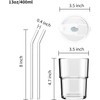 13oz/400ml Glass Water Tumbler with Straw and Lid Sealed Carry