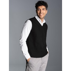 Trigema Men's Sweater Vest, black