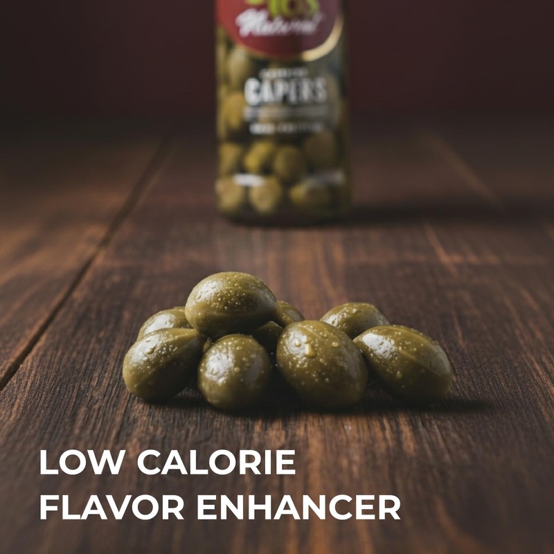 IOS Natural Capotes Capers in Sea Salt, Vegan, Non-GMO, Kosher