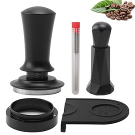 Coffee Tamper Set, Coffee Tamper 53mm Professional Espresso Accessories Kit with WDT Tool, Dosing Funnel and Tamper Mat for Barista Home Coffee Espresso Accessories