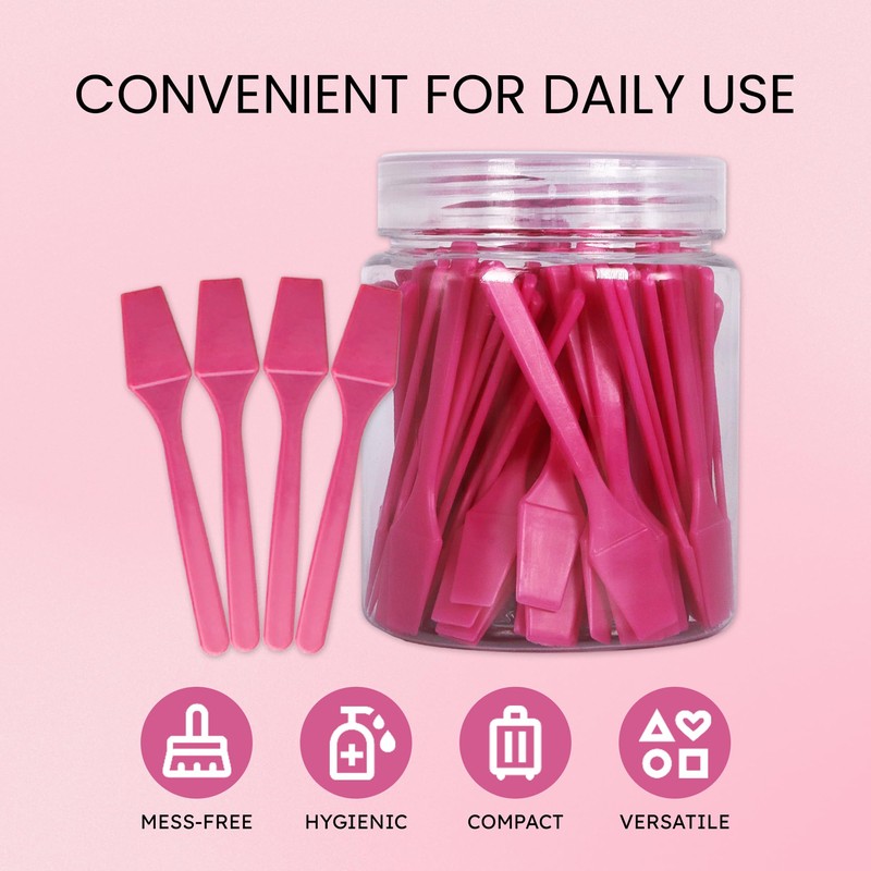 PANA 100pcs Brand Cosmetic Make Up Disposable Plastic 2.5" Spatulas