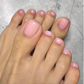 Uñas de Los Pies Postizas, 24Pcs Natural Francesas Uñas Postizas Pies