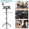 Tossbiss Laptop Tripod on Wheels with 2 Shelves, Portable Projector
