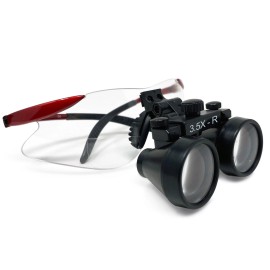 Unbranded Dental Loupes Red Sports Frame Glasses with Flip-Up Adjustable Medical Loupes - 3.5X-R