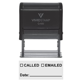 Called Emailed with Date Line Self-Inking Office Rubber Stamp (Black) - X-Large
