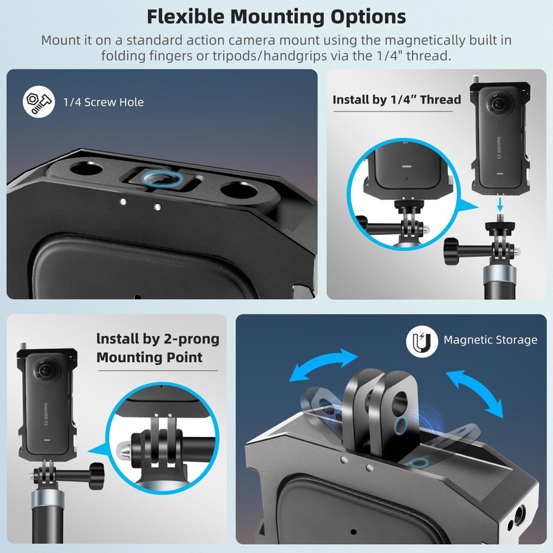 REYGEAK Aluminum Frame Cage for Insta360 One X3, Ultra Light