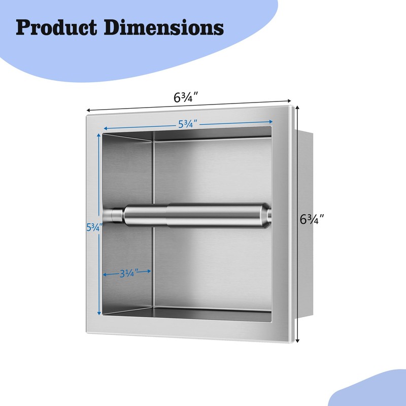 304 Stainless Steel Recessed in Wall Toilet Paper Holder