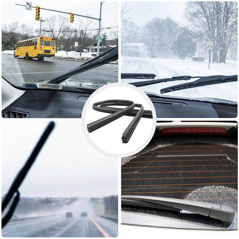 Pack of 4 80 cm Windscreen Wipers Rubber, Universal Car