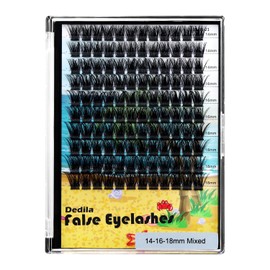 Dedila Large Pack Cluster Eyelash Extensions D Curl Wide Stem Mixed 10-12-14-16mm /12-14-16mm/14-16-18mm Individual False Eyelashes Dramatic Volume Eye Lashes Set (mixed 14-16-18mm)