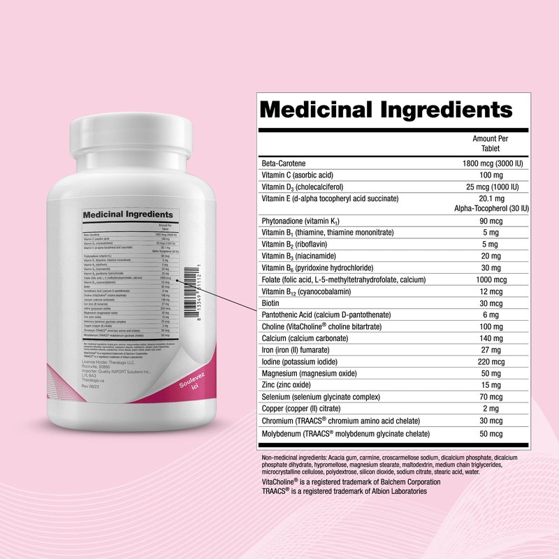 TheraNatal Core Preconception Prenatal Vitamin & Mineral Supplement (90 Day