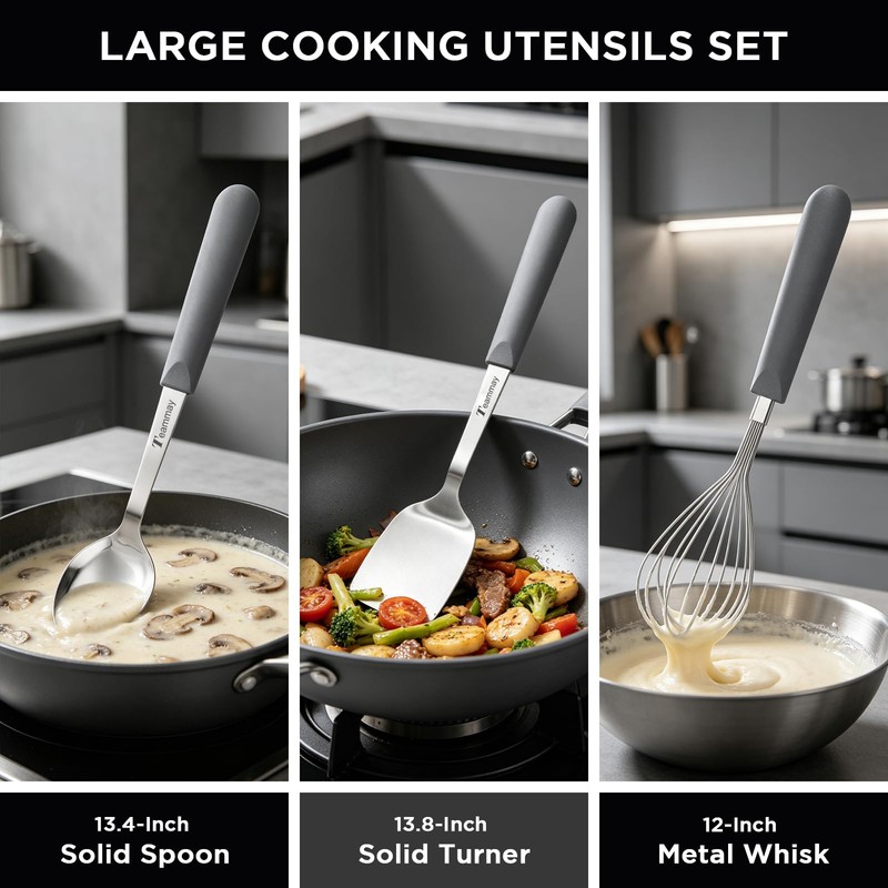 10-Piece Kitchen Knife Set with Metal Block, Grey