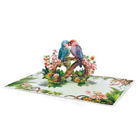 CUTPOPUP Parrot Couple - Anniversary Cards, Valentines Cards, Pop Up Infinity Symbol - Eternal Love 3D Romantic Love Cards for Husband, Wife, Her, Him, Couple, Parent, Birthday (Parrot) US8-LO175UK