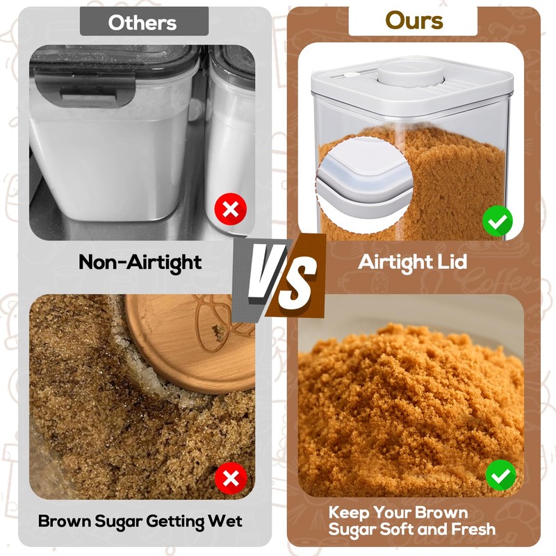 Mity rain Airtight Brown Sugar Keeper 2.8Qt/2.6L with Scoop and